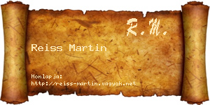 Reiss Martin névjegykártya